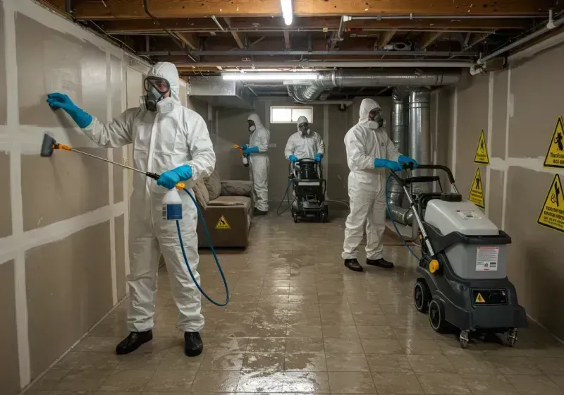 Basement Moisture Removal and Structural Drying process in York, PA